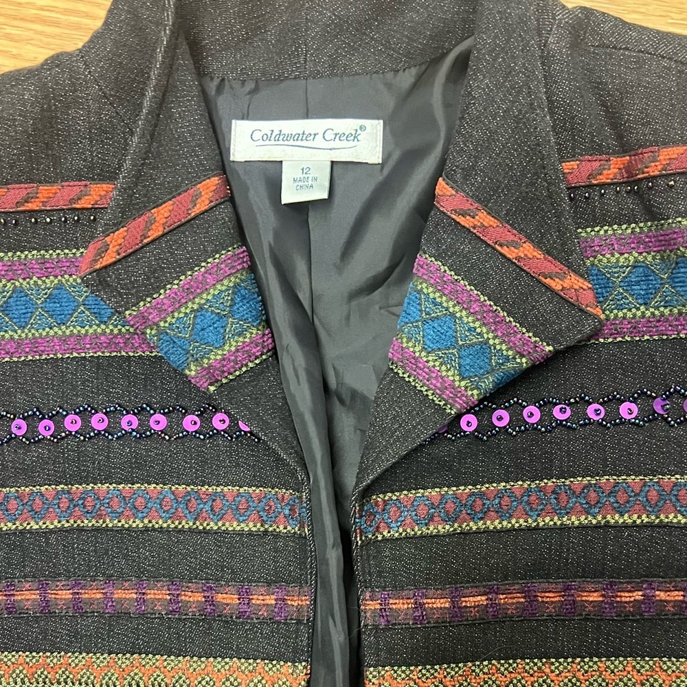 Coldwater Creek Multicolor Striped Women's Blazer Sz 12 - Picture 2 of 7